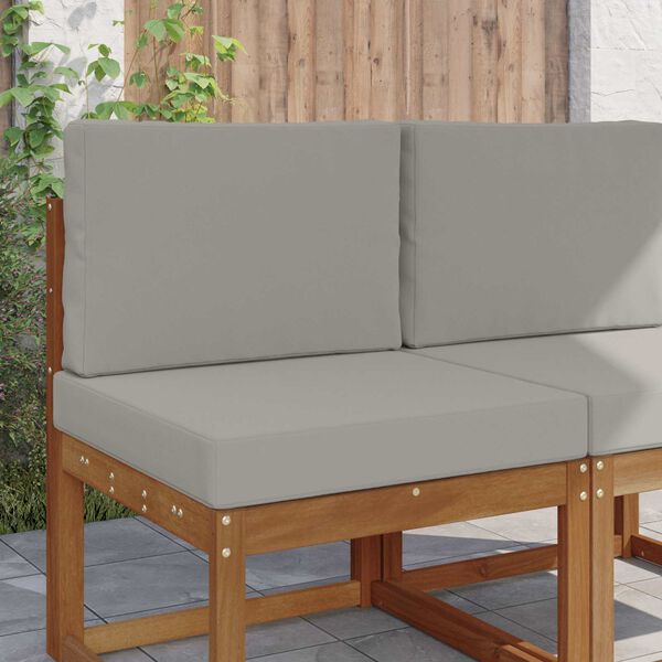 vidaXL Almofada para Sof&aacute; Externo 2 pcs Cinzento Poli&eacute;ster