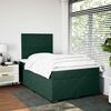 vidaXL Cama boxspring com colch&atilde;o 120x200 cm veludo verde-escuro