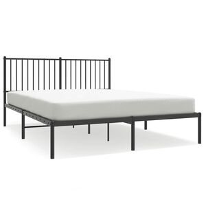 vidaXL Estrutura de cama com cabeceira 160x200 cm metal preto
