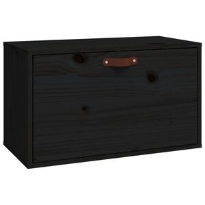 vidaXL Arm&aacute;rios de parede 60x30x35 cm pinho maci&ccedil;o preto