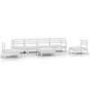 vidaXL 7 pcs conjunto lounge de jardim pinho maci&ccedil;o branco