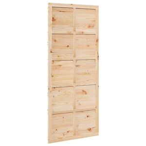 vidaXL Porta de celeiro 100 x 2,5 x 208 cm Madeira de Pinho Maci&ccedil;a