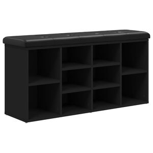 vidaXL Banco sapateira 102x32x50 cm derivados de madeira preto