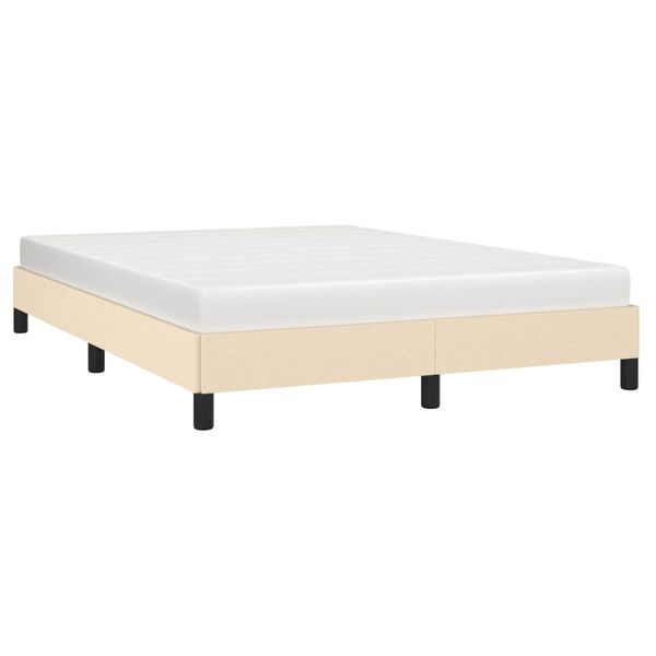 vidaXL Estrutura de cama sem colch&atilde;o 140x200 cm tecido cor creme