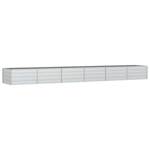 vidaXL Canteiro elevado de jardim 480x80x45cm a&ccedil;o galvanizado prateado