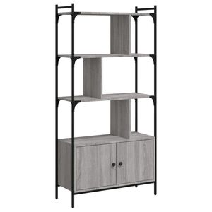 vidaXL Estante c/ portas 76,5x30x154,5 cm deriv. madeira cinza sonoma