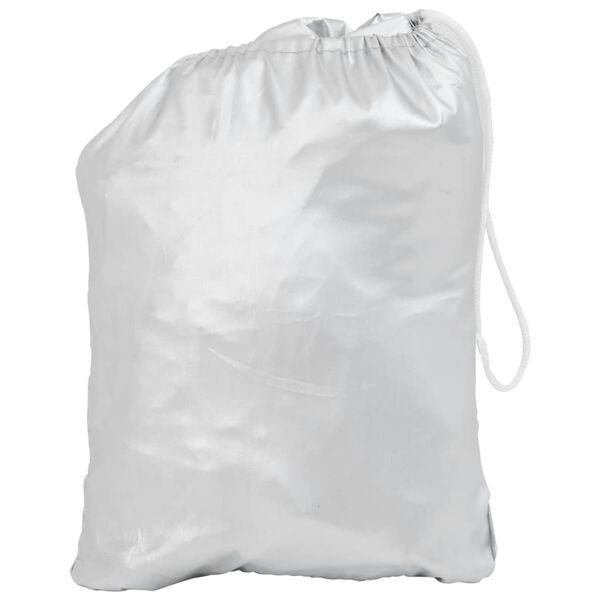 vidaXL Meia cobertura para carro com ganchos L prateado