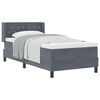 vidaXL Cama Box com cabeceira Manual Cinza Escuro 200 x 90 cm Veludo