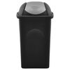 vidaXL Caixote do lixo com tampa basculante 60 L preto e prateado