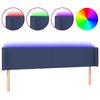 vidaXL Cabeceira de cama c/ luzes LED tecido 203x16x78/88 cm azul
