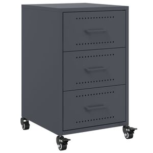 vidaXL Mesa de cabeceira 36x39x59 cm a&ccedil;o antracite