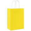 vidaXL Sacos de papel 250 unid com alças amarelo 15x8x21 cm