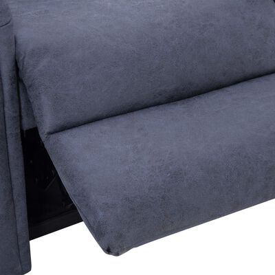 vidaXL Cadeira reclinável couro camurça artificial cinzento