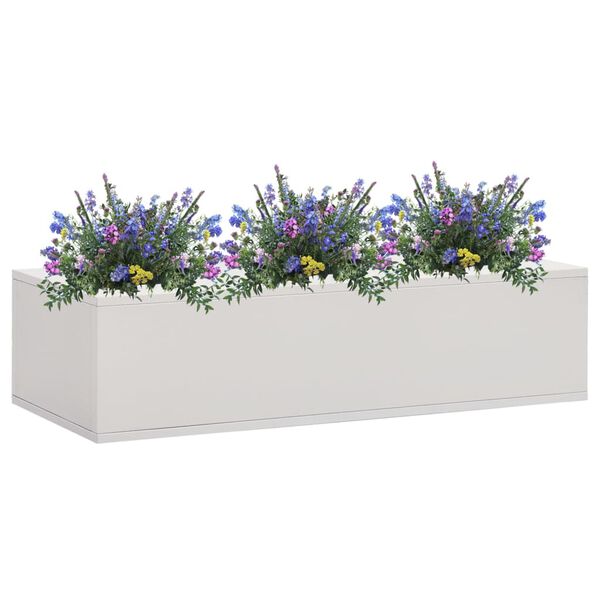 vidaXL Floreira para escrit&oacute;rios 90x40x23 cm a&ccedil;o cinzento-claro