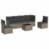 vidaXL 7 pcs conjunto sof&aacute;s p/ jardim c/ almofad&otilde;es vime PE cinzento