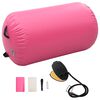 vidaXL Rolo de gin&aacute;stica/yoga insufl&aacute;vel com bomba 100x60 cm PVC rosa
