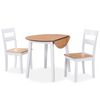 vidaXL Conjunto de jantar 3 pcs MDF e seringueira branco
