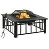 vidaXL Braseira com ati&ccedil;ador 79x79x46,5 cm XXL a&ccedil;o