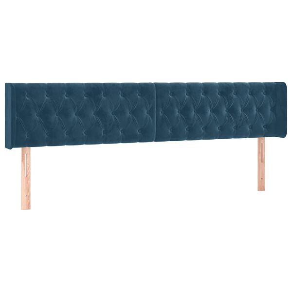 vidaXL Cabeceiras azul-escuro 200x7x78/88 cm veludo