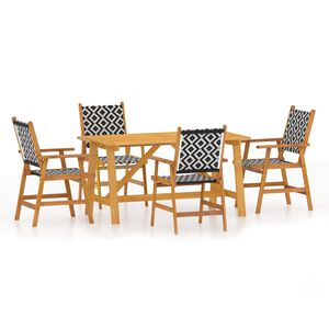 vidaXL 5 pcs conjunto de jantar para jardim madeira de ac&aacute;cia maci&ccedil;a