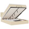 vidaXL Cama Otomana com Colch&atilde;o & LEDs Creme 140x190cm Tecido