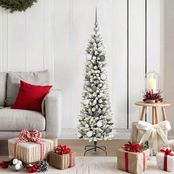 vidaXL Árvore de Natal Artificial Branco 150 cm PVC, Metal e Plástico