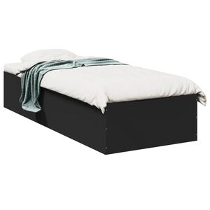 vidaXL Estrutura de cama 75x190 cm derivados de madeira preto