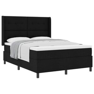 vidaXL Cama Box com colch&atilde;o com cabeceira Preto 140 x 200 cm tecido