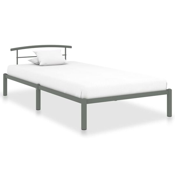 vidaXL Estrutura de cama 90x200 cm metal cinzento
