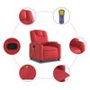 vidaXL Poltrona de massagens reclin&aacute;vel couro artificial vermelho