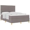 vidaXL Cama Box com colch&atilde;o Cinzento-acastanhado 160 x 200 cm tecido
