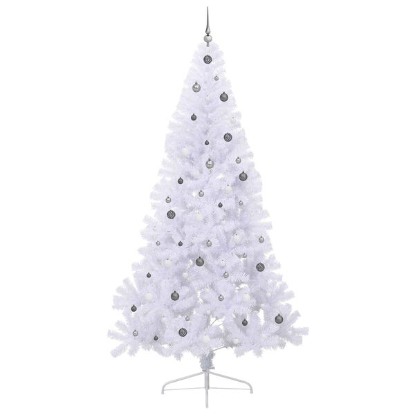 vidaXL &Aacute;rvore de Natal Artificial com 300 LEDs Branco 240 cm PVC e A&ccedil;o