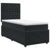 vidaXL Cama box spring com colch&atilde;o Preto 80 x 200 cm Veludo