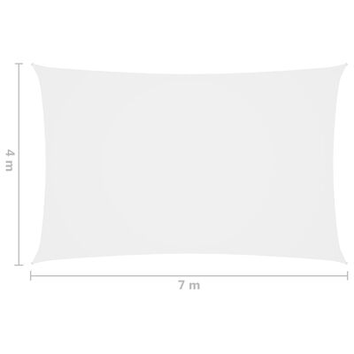 vidaXL Para-sol estilo vela tecido oxford retangular 4x7 m branco