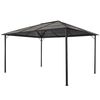 vidaXL Gazebo com telhado alumínio 4x3x2,6 m preto
