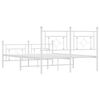 vidaXL Estrutura de cama com cabeceira e p&eacute;s 140x190 cm metal branco