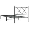 vidaXL Estrutura de cama com cabeceira 90x200 cm metal preto