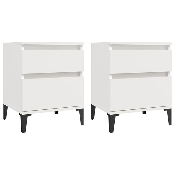 vidaXL Mesas de cabeceira 2 pcs 40x35x50 cm branco