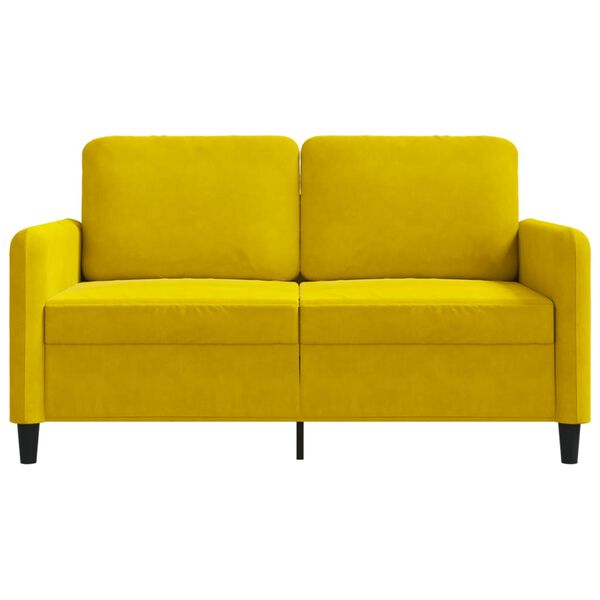 vidaXL Sofá de 2 lugares veludo 120 cm amarelo