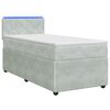 vidaXL Cama Box Spring com Colch&atilde;o e LED Cinzento-claro 90 x 190 cm
