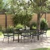 vidaXL Conjunto de Jantar para Jardim 7 pcs Preto vime PE