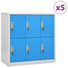 vidaXL Cacifos 5 pcs 90x45x92,5 cm a&ccedil;o cinzento-claro e azul