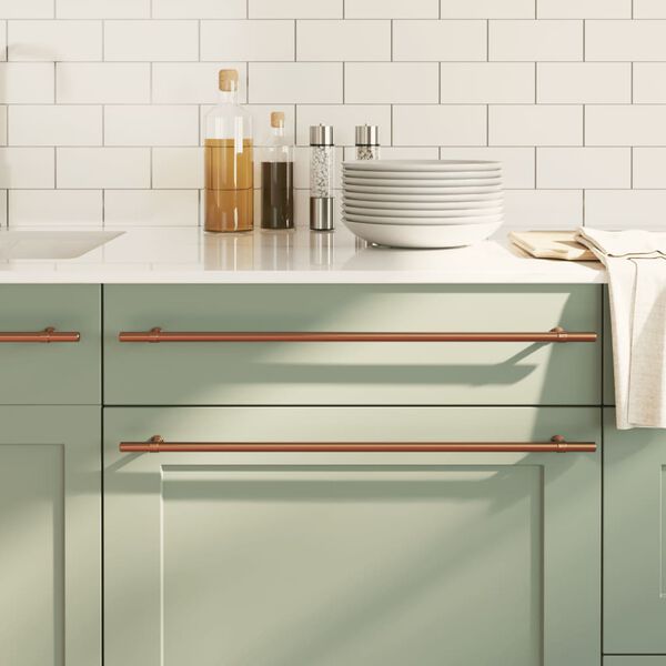 vidaXL Puxadores para m&oacute;veis 20 pcs 480 mm a&ccedil;o inoxid&aacute;vel bronze