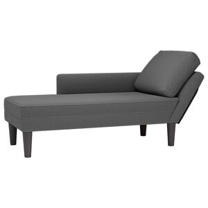 vidaXL Chaise lounge com almofada tecido corduroy cinzento escuro