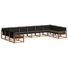 vidaXL Conjunto de Sof&aacute;s para Exterior 10 unid. Natural e Preto