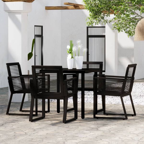 vidaXL 5 pcs conjunto de jantar para jardim preto
