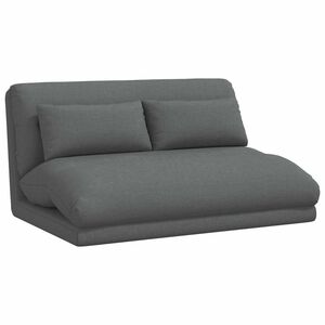 vidaXL Cadeira de ch&atilde;o ajust&aacute;vel Cinzento-Escuro Tecido