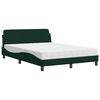 vidaXL Cama com colch&atilde;o Dover 140x200 cm veludo verde-escuro