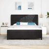 vidaXL Cama Box com colch&atilde;o com cabeceira Preto 200 x 180 cm Poli&eacute;ster
