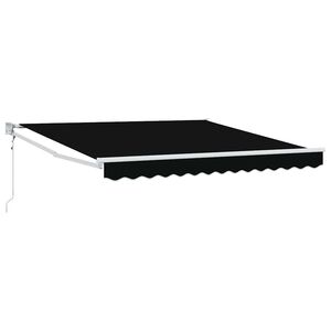 vidaXL Toldo retr&aacute;til Preto 350 x 250 cm Poli&eacute;ster e Metal